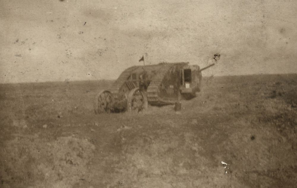 The Mark I, one of the first tanks used at the Somme. 1916.